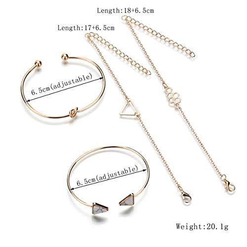 Gold-Toned Set of 4 Stackable Bracelets