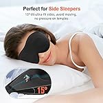 LitBear Sleep Mask for Side Sleeper Women Men, Eye Mask for Sleeping Light Blocking, 3D Contoured Cup Sleeping Mask, Soft Breathable Sleep Eye Mask with Adjustable Elastic Strap for Flight Nap - Image 2