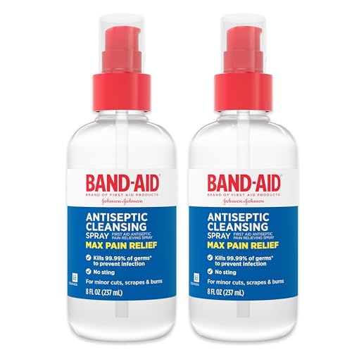 Band-Aid Brand Antiseptic Cleansing Spray, First Aid Antiseptic Spray Relieves Pain & Kill Germs...