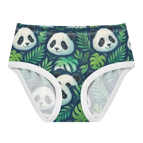 Joisal Cute Panda Green Tropical Leaves Toddler Underwear Floral 2t Cotton Girl Panties Cute Cartoon Briefs Kids Undies