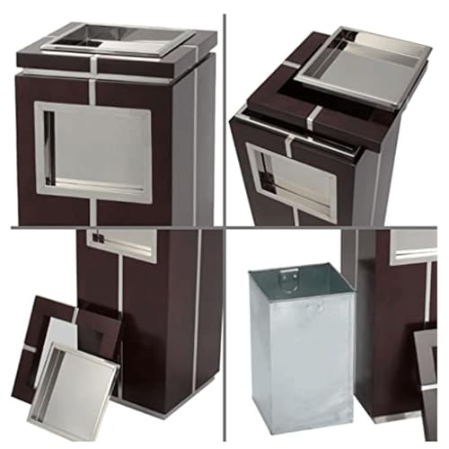 BODHIS Mülleimer für den Außenbereich, Mülleimer für den Außenbereich mit Aschenbecher, vertikale Mülleimer, Mülleimer mit großer Kapazität für Abfalleimer im Innenbereich – Bild 6