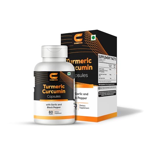 CHARMSVEDA Turmeric Curcumin Capsules with Garlic & Black Pepper – Support Joint & Muscle Health*