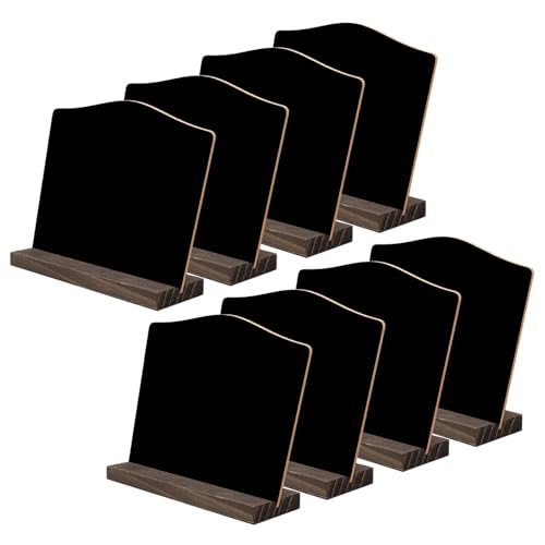 8Pcs Double Sided Chalkboard Sign Small Blackboard with Wood Base Message Board for Wedding Birthday Party Decoration