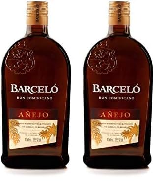 Ron Barceló Añejo, Botella de Ron Dominicano, Añejado en Barricas de Roble, botella de 1750 ml (Paquete de 2)