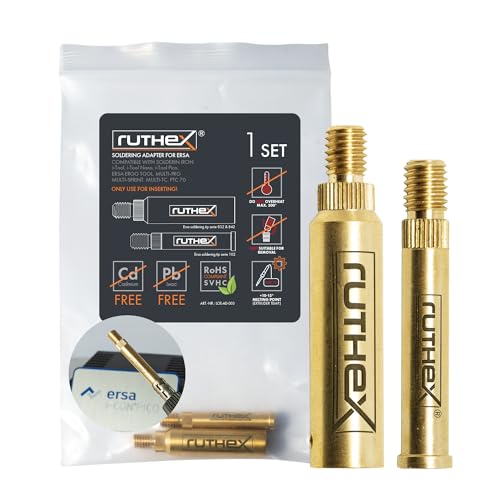 ruthex 2x adaptateur de pannes ERSA série 832, 842 & 102 - panne compatible avec les fers à souder ERSA i-Tool Pico, PTC 70 pour pannes ruthex pour la pose d'inserts filetés en impression 3D