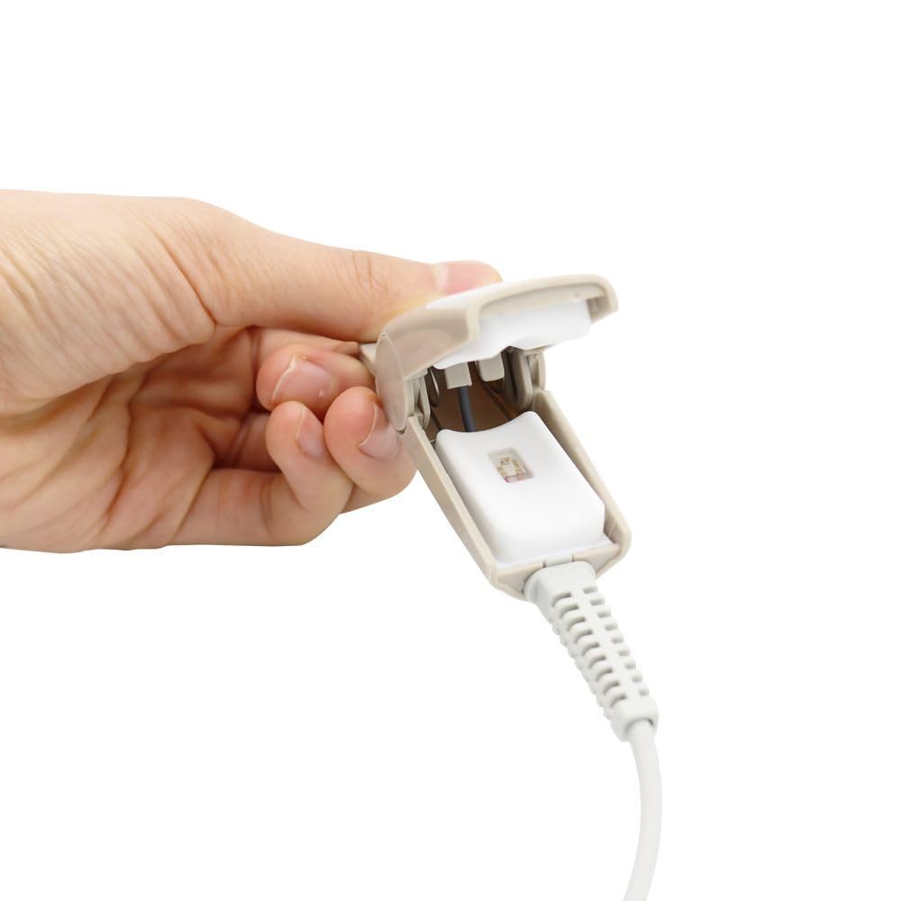 Sino-k Compatible con Sensor Nellcor Spo2 DS100A Clip adulto con dedo 3.2 pies 9 Pines Sensor de sonda Conector FDA/CE Aprobado