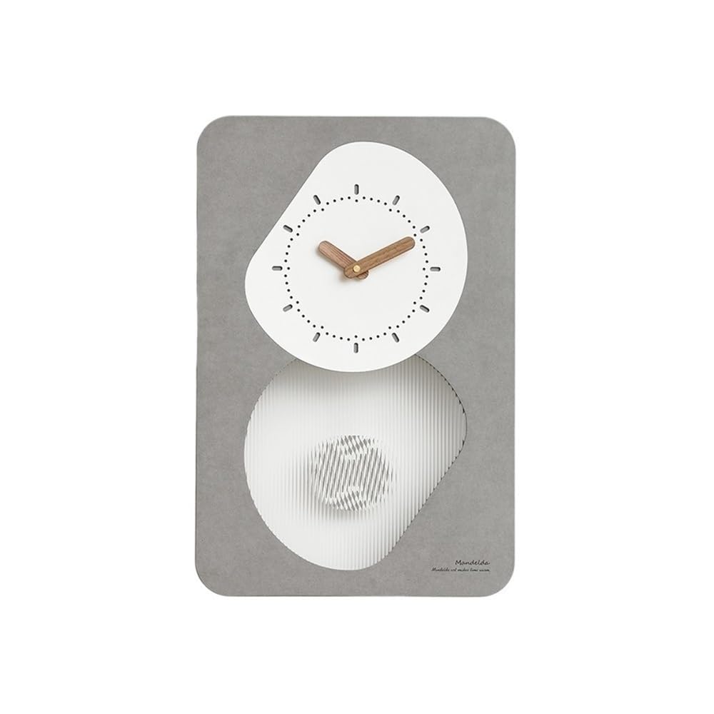 Decorativa Reloj de Pared Rectangular 54 x 36 cm, Cuarzo, sin tictac, a Pilas, Moderno, Negro/Gris, for Dormitorio, Cocina y salón para Oficina(Grey)