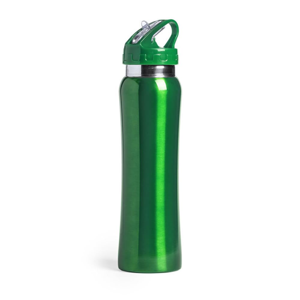 eBuyGB Stainless Steel Water Bottle with Flip Straw Reusable BPA Free 800ml Metal Drinks Bottle Cup (Green)