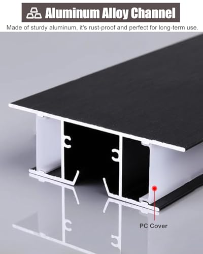 Dimensioni delle modanature per soffitti, Modanatura della finitura del soffitto in alluminio Modanatura della corona del diffusore a canale LED bifacciale Lunghezza personalizzata(15ft (4.6m))