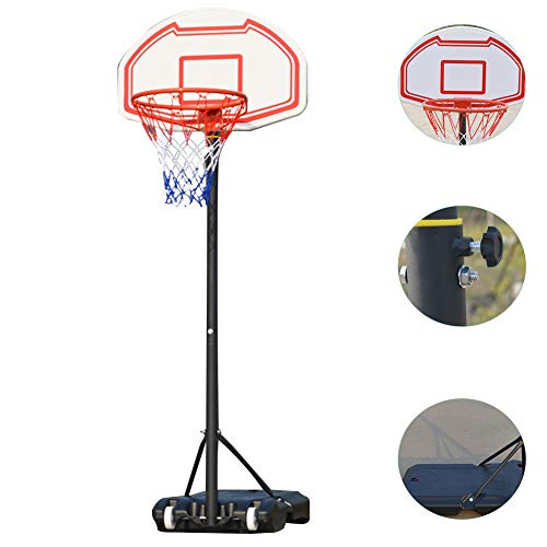 DT Ajustable Canasta Infantil Canastas 245/305 cm Canasta de Baloncesto con Soporte Tablero de Baloncesto Canasta de Baloncesto Portátil con Ruedas