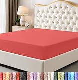 Utopia Bedding Queen Fitted Sheet - Bottom Sheet - Deep Pocket - Soft Microfiber - Shrinkage and Fade Resistant - Easy Care -1 Fitted Sheet Only (Coral)