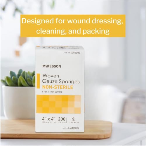 McKesson Woven Gauze Sponges, 8-Ply, Non-Sterile, Cotton, 4 x 4 in, 1 pk - image 6