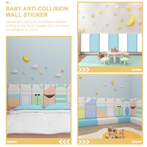 Set de Almohadillas de Pared 3D Estrella Luna Amarilla miniatura 3