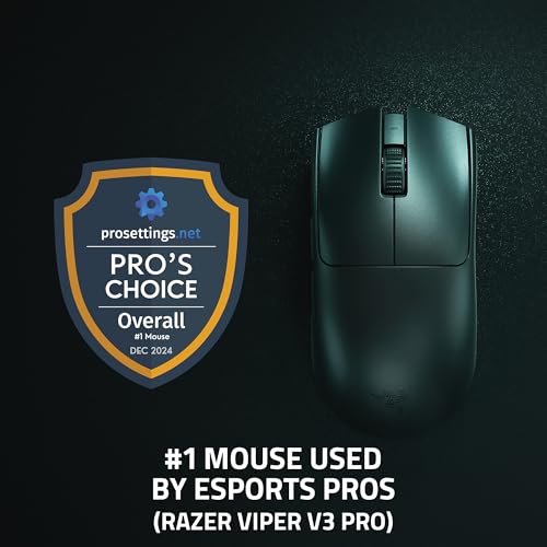 Razer Viper V3 Pro Wireless Gaming Mouse: 54g Lightweight - 8K Polling - 35,000 DPI Optical Sensor with Advanced Features - Gen-3 Optical Switches - 8 Programmable Controls - USB C Charging - Black