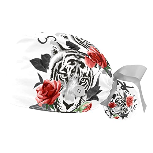 Chapeaux bouffants tigre x2 avec bandeau anti-transpiration pour le travail