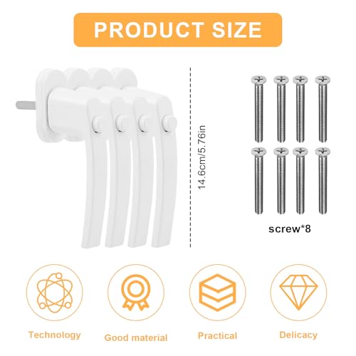 4 Fensterverriegelung mit Knopf,Fenstergriff Kindersicherung, Fenstergriff mit Druckknopf für Zusätzliche Sicherheit. Aluminium Weisse Terrassentür Griff mit 35mm langem