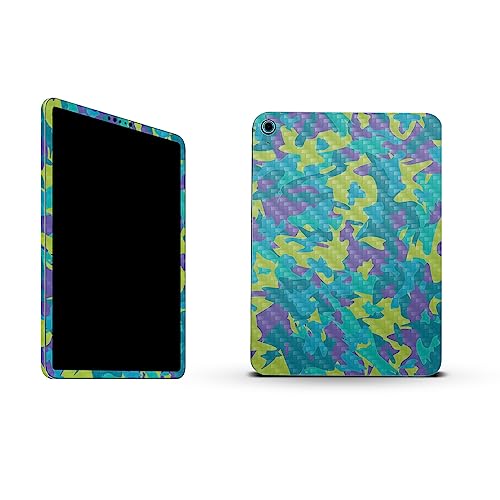 Image of MightySkins Carbon Fiber Skin Compatible with Apple iPad 10.9 inch 10th Gen (2022) Full Wrap Kit - Summer Camouflage | Protective, Durable Textured Carbon Fiber Finish | Easy to Apply | Made in The USA