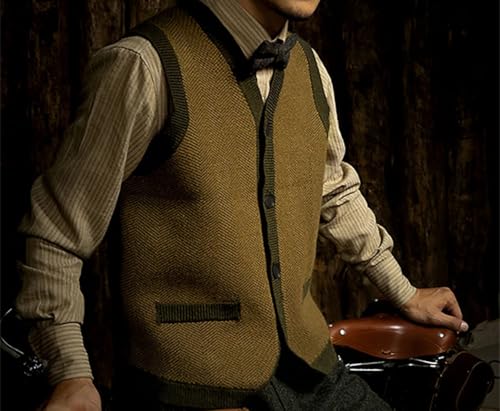 Mens Sweater Vest Lightweight Thermal Solid Knit Vest Sleeveless Large Size Cardigan Business Waistcoat2