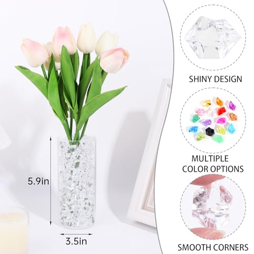 Fausses glaces haut de gamme strass en plastique transparent pour centre de table - 4