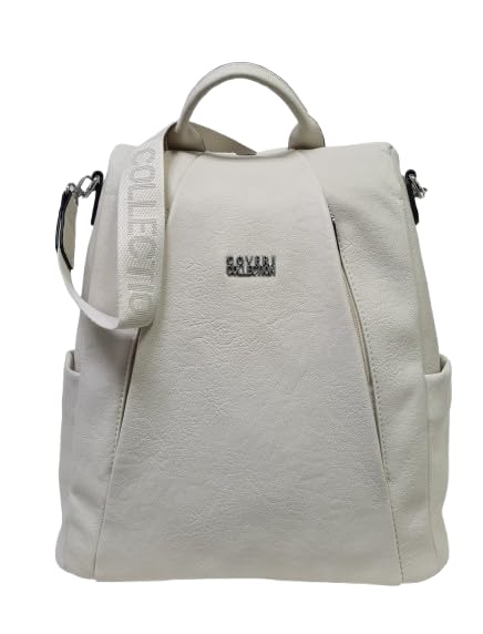 Zaino casual in ecopelle PU sistema antifurto, convertibile in borsa a tracolla con 2 tasche frontali, ideale per il lavoro, l'università... Art.5090-5 Prodotto Originale Coveri