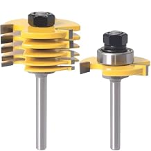 2Pcs Slot Cutter Router Bit 1/4 Inch Shank 3-Wing Adjustable Slotting Router Bit with Bearings 6 Different Cutting Width 1/16", 3/32", 1/8", 5/32", 25/128",1/2" for DIY Woodworking