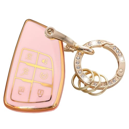 Coque de clé Chevrolet rose pour réparer un boîtier usé à 6 boutons