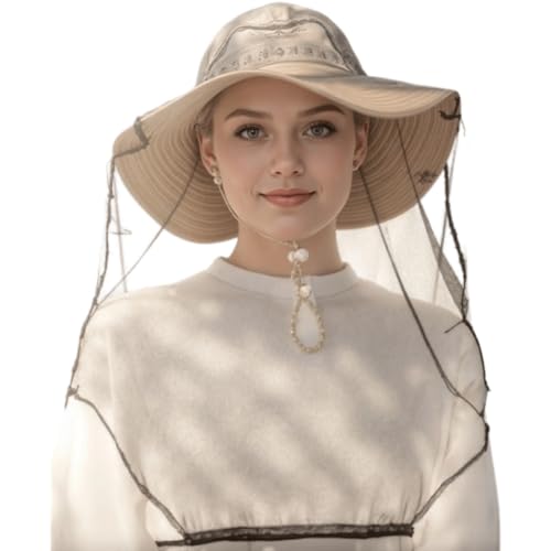 Novellus Mosquito Head Net Mesh para actividades al aire libre, cubierta transpirable de cara y cuello con cordón ajustable, protección ligera contra insectos para senderismo, camping y pesca, se adapta a la mayoría de los tamaños de sombreros (Negro) miniatura 1