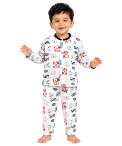 Image of 3BROS BodySuit /Dress for Boys /Girls Full Pajama & Casual Full Sleeves Night Suit Top Combo Kids Set