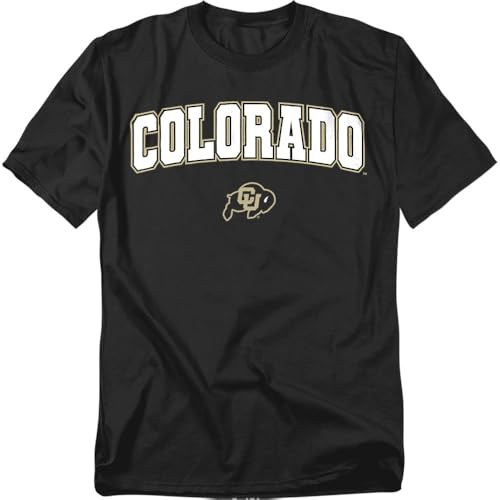 LOGOVISION University of Colorado Arch Logo Unisex Adult T Shirt, Black, Large
