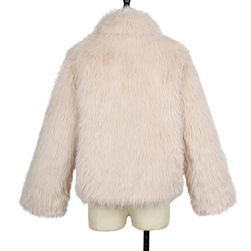 Womens Elegant Faux Furry Coats Warm Fluffy Fur Jackets Winter Solid Color Long Sleeve Cardigan Outerwear3