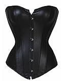 Alivila.Y Fashion Womens Sexy Steampunk Gothic Faux Leather Boned Corset 2340A-Black-M