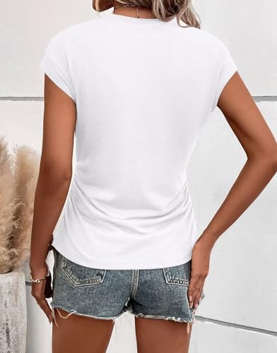 Bliwov Womens Fall Cap Sleeve Tops Business Casual Crewneck T Shirts Trendy Outfits Beach Vacation Clothes Fashion Blouses2