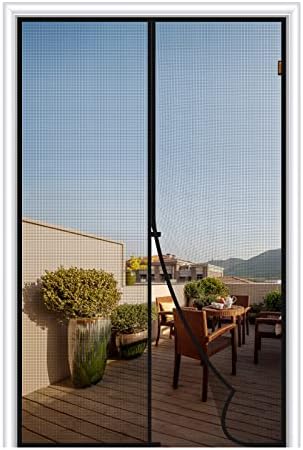 MAGZO Magnetic Screen Door Fit Door Size 30 x 80 Inch, Screen Size 32" x 81" Durable Magnet Middle Opening Screen Mesh