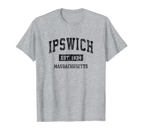 Ipswich Massachusetts MA Vintage Sports Design Negro diseño Camiseta
