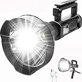 Rechargeable Handheld Spotlight Flashlight 90000 High Lumens, Super Bright LED Flashlight for Emergencies, Waterproof Searchlight Spotlight, Flashlight for Fishing, Hunting, Hiking, Camping (Large)