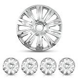 I1MOTOR Hubcaps 16', Wheel Rim Cover Universal R16 Hub Caps, Snap On Car Pickup Truck SUV, Wheel Covers, Set of 4, 16-Inch, Chrome