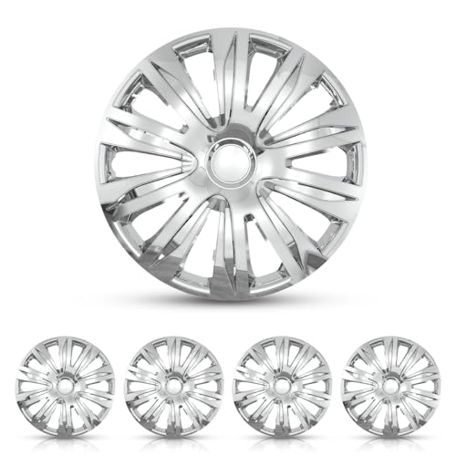 I1MOTOR 16 Inch Chrome Hubcap Set