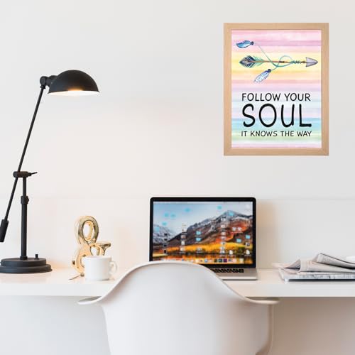 Image of Chaka Chaundh - FOLLOW YOUR SOUL IT KNOWS THE WAY - Motivational Quotes frames for Office, Home, Student -(11 X 14 Inches)