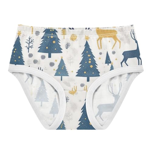 Elastic Waistband Girls' Panties Comfort Color for Young Girls Adorable Snowmen Pattern in Sizes 2T,3T, 4T, 5T, 6Y and 8Y