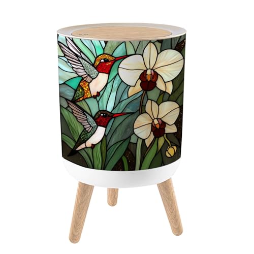 Caneca de basura redonda con tapa press-top 7L