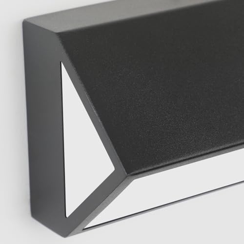 Image of 16-Inch LED Modern Bathroom Vanity Light Fixtures, Matte Black Modern Acrylic Bathroom Wall Lighting Fixtures Over Mirror (Cool White 6000K)