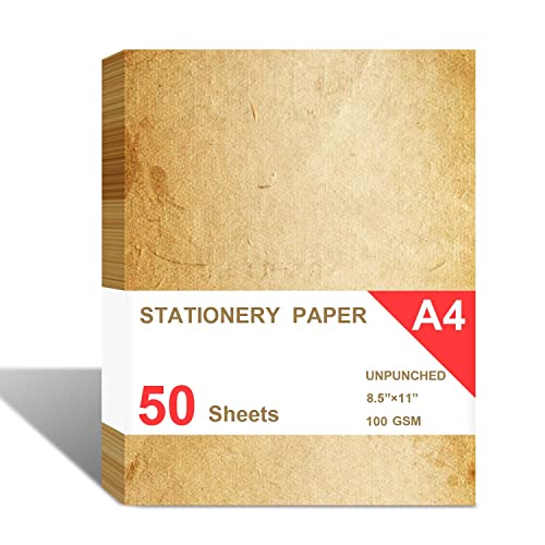 Tiankool UPR-A4-50-OLD-PAPER Loose Leaf Paper, Stationery Writing Paper thumb #1