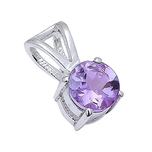 Amethyst Natural Gemstone 925 Sterling Silver Pendant(0.6 gm)-image-14