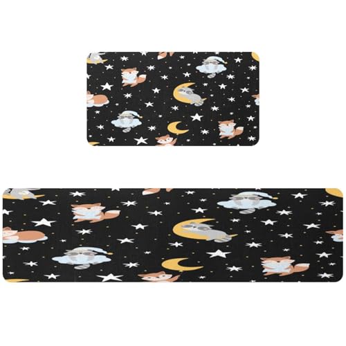 Tapete de cocina absorbente ideal para pasillo y cuarto de lavado con nubes 2