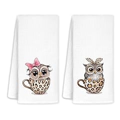 Leopard Print Owl Towels
