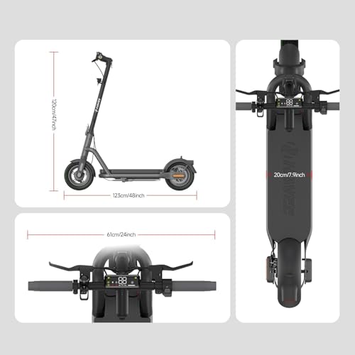 Miniatura 11 de Patinete Eléctrico Adultos Navee N65i, Autonomía 65km, Máxima 25 Km H, Motor 1000w, Absorción Cuádruple Choques,24 Inclinación, Neumáticos Tubeless De 10,5 , Ipx5, Flexible