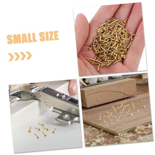 Gadpiparty 100 piezas Clavos de cobre para colgar con cabeza redonda para muebles y cuadros, color dorado miniatura 7