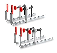 HimaPro Schraubzwingen Set (4 Stück), 300 mm Spannweite, 120 mm Ausladung, 540 kg Spannkraft, aus Schmiedestahl, für Schweiß-, Holz- und Metallarbeiten