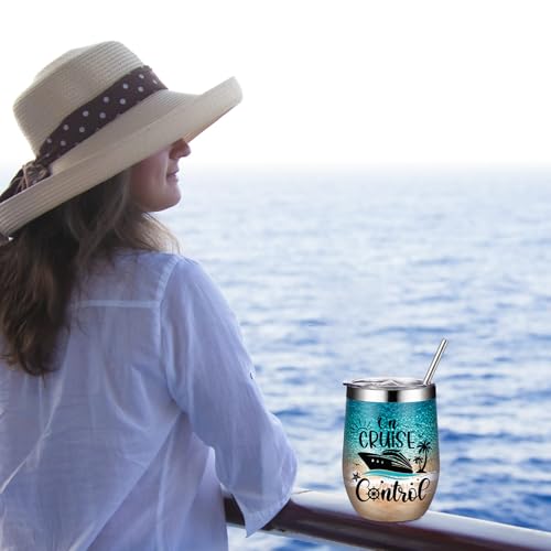 Sliner 8 Pcs Cruise Gifts Tumbler with Lid, 12oz Stainless Steel Cruise Mugs Insulated Cruising Ship Wine Glass Tumbler Travel Mugs for Women Men Weekend Trip Vacation Souvenir Gifts - Image 3