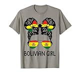Bolivian Girl Messy Hair Bolivia Pride Patriotic Womens Kids T-Shirt